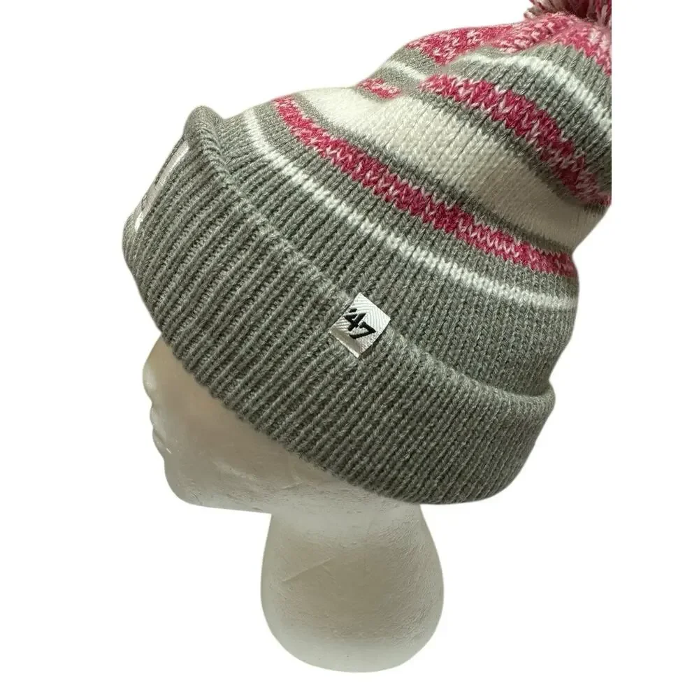 NFL 47 Brand New York Giants Kids Girls Knit Winter Skull Cap Hat Beanie Striped